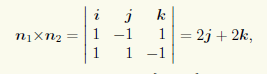 По формуле (3.2) для вычисления векторного произведения в координатах находим